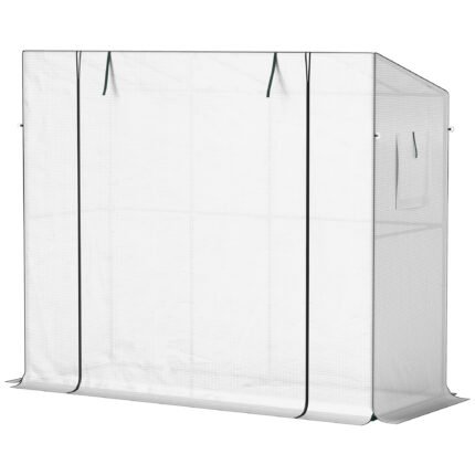 Walk-In Greenhouse with PE Cover, White