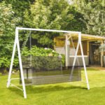 Metal Porch Swing Stand, Heavy Duty Swing Frame, Hanging Chair Stand Only, 528 LBS Weight Capacity, for Backyard, Patio, Lawn, Playground, White - Image 2
