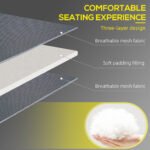 2 Piece Folding Chaise Lounge Pool Chairs with 5-level Reclining Back, Reading Hole, Side Pocket, Gray - Image 4