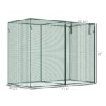 6 x 3ft Crop Cages for Garden, Plant Protectors from Animals, Two Zippered Doors, Storage Bag, 6 Ground Stakes, Green - Image 3