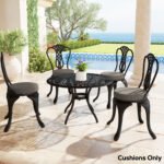 Patio Chair Cushions Set of 4 Round Seat Cushions for Dining Bistro Chairs Machine Washable, 15" x 15" x 3", Dark Gray - Image 8