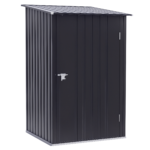 Small Metal Garden Shed, 3.3' x 3.4', Galvanized Steel, Lockable Tool Shed for Patio, Backyard, Lawn, Dark Gray