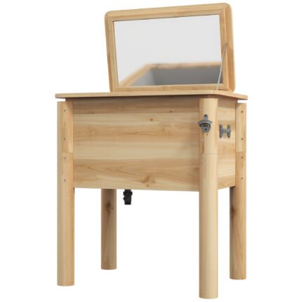 Wooden Outdoor Cooler with Beverage Cooler