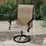 Patio Swivel Chairs Set of 2, High Back Patio Dining Chairs with All-Weather Mesh for Backyard, Lawn, Garden, Brown - Image 3