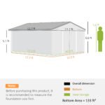 Garden Metal Shed, Storage Shed Utility Storage with Double Locking Doors for Bike, Yard Tools, White - Image 3