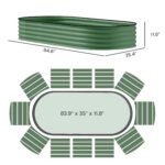 7' x 3' x 1' Raised Garden Bed Set, 2PCS Raised Beds for Gardening with Metal Plant Stakes, Green - Image 3