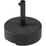 Round Patio Umbrella Base Holder, Heavy Duty Outdoor Umbrella Stand Base, Filled Up to 44lbs with Stand or 40lbs with Water for Garden, Poolside