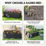 Galvanized Raised Garden Bed, Steel Outdoor Planters with Reinforced Rods, 71" x 36" x 23", Black - Image 6