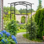 7Ft Garden Arch Arbor, Metal Arch Trellis for Climbing Vines, Garden Archway for Wedding, Bridal Party, Ceremony - Image 2