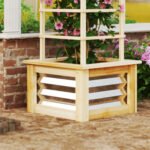 Wooden Raised Garden Bed with Trellis, Galvanized Planter Box Elevated Garden Bed for Garden, Patio, Natural Wood - Image 8