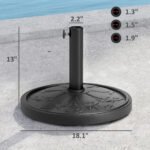 Round Patio Umbrella Base, 26 lbs Resin Outdoor Umbrella Stand Base, Patio Umbrella Stand for 1.3"/1.5"/1.9" Umbrella Poles for Outdoor, Lawn, Poolside - Image 3