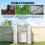 Greenhouse for Outdoors, Portable Greenhouse with 6 Shelves, UV-Resistant PE Cover, Roll-Up Door, White - Image 7