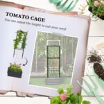Galvanized Planter Box, 24" x 24" x 55" Raised Garden Bed with Tomato Cage for Climbing Vines, Dark Gray - Image 4