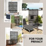 Decorative Privacy Fence Screen, Metal Outdoor Privacy Screen Climbing Plant Trellis with Stand, Rhombus Black - Image 6