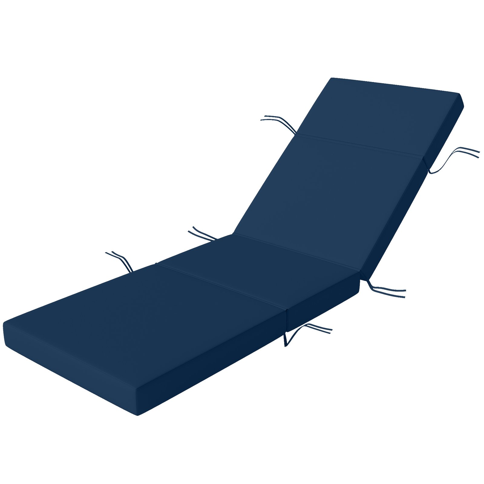 Xavcf519db1dcef2c.jpg Chaise Lounge Cushion, 4" Thick Outdoor Lounge Chair Cushions with Ties for Patio, 26" x 80 ", Navy Blue - Image 1