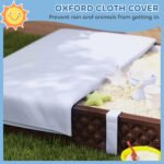 Kids Sandbox with Cover, 4 Corner Seats, Bottom Liner for Backyard, Garden, Outdoor, 73" x 47" x 9", Dark Brown - Image 5