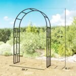 7.3ft Steel Garden Arch Trellis, Garden Arbor Trellis for Climbing Plants Roses Wisteria Vines, Flower Arch Wedding Arch Stand for Outdoor, Garden, Lawn, Backyard, Black - Image 3