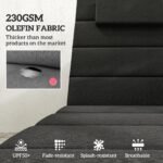 Foldable Chaise Lounge Cushion Set of 2, Outdoor Lounge Chair Cushion Set, UPF50+ 230gsm Olefin, 80" x 26" Black - Image 4
