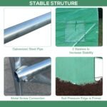 15' x 7' x 6.5' Walk-in Tunnel Hoop Greenhouse, Green House for Outside with PE Cover, Steel Frame, Roll-Up Zipper Door & Windows for Flowers, Vegetables, Tropical Plants, Green - Image 6