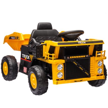 Kids 12V Ride-On Tractor with Suspension, LED Lights and Music Player
