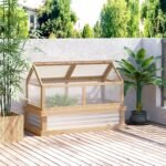 48" x 24" x 32.25" Elevated Planting Beds Garden Wooden Cold Frame Greenhouse Flower Planter Protection Wood - Image 2
