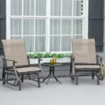 Outdoor Gliding Chairs Set Durable Compact for Patio, Bistro Tea Time, Perfect for Couples & Families, Gray - Image 2