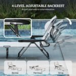 Folding Lounge Chair w/ Reclining Back, Cream White - Image 5