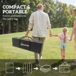 Reversible Outdoor Rug, Waterproof Plastic Straw with Carry Bag, 9' x 18', Black & White Rhombus Border - Image 4