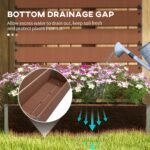 Trellis Planter for Climbing Plants, Raised Garden Bed with Trellis, Planter Box for Outdoor Garden, Light Brown - Image 7