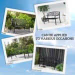 50" Blossoming Pattern Garden Decorative Patio Park Bench with Beautiful Floral Design & Relaxing Comfortable Build - Image 6