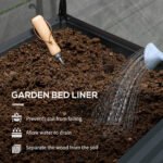 Raised Garden Bed with Legs and Cover, Metal Elevated Planter Box with Bottom Shelf and Liner for Vegetables, Dark Gray - Image 6