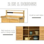 Backyard Garden Tool Storage Shed, Outdoor Storage & Potting Bench with 2 Magnetic Close Doors & Large Interior Storage Space - Image 7