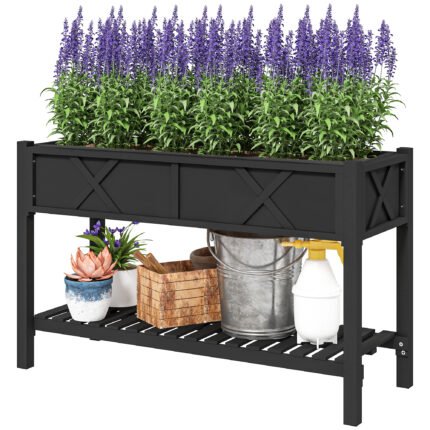 Raised Garden Bed with 47 x 22 x 31.5 in. Elevated Wood Planter Box