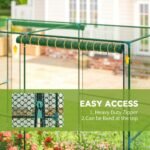 Walk-in Crop Cage, Plant Protectors from Animals with Roll Up Zippered Door, 7.9' x 3.9' x 6.1', Green - Image 6