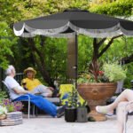 9FT Patio Umbrella, UPF 30+ Outdoor Market Umbrella with Crank, 8 Ribs, Push Button Tilt, Vented for Patio Deck Backyard Lawn - Image 2