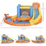 5-in-1 Kids Inflatable Bounce House Jumping Castle with Water Pool, Slide, Climbing Walls & 2 Water Guns - Image 3