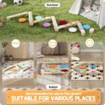 Kids Balance Beam, Wooden Balance Board with Stepping Stone for 3-8 Years - Image 8