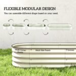 6.4' x 2' x 1' Galvanized Raised Garden Bed Kit, Metal Planter Box with Safety Edging, Cream - Image 4