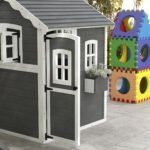 Outdoor Wooden Playhouse for Kids with Floor, Door, Windows, Planter Box for 3-8 Years Old, Backyard, Lawn, Garden - Image 8