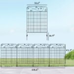 Garden Fence, 4 Pack Steel Fence Panels, 11.5' L x 43" H, Rust-Resistant Decorative Border Flower Edging for Yard, Landscape, Patio, Outdoor Decor, Square Vines - Image 3