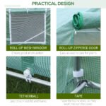 20' x 10' x 7' Walk-In Tunnel Greenhouse with Zippered Door & 8 Mesh Windows, Large Garden Green House Kit, Galvanized Steel Frame, Green - Image 5