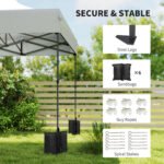 10 x 20 ft Pop Up Canopy Tent, Heavy Duty UPF50+ Outdoor Portable Instant Canopy Shelter with Wheeled Bag - Image 6