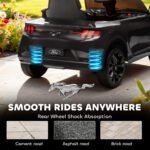 12V Kids Ride On Car, Licensed Ford Mustang Mach-E Electric Car with Remote Control, LED Light, Music - Image 8
