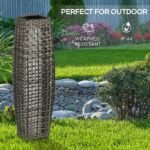 Solar Floor Lamp, Outdoor Garden Lantern Pathway Light & Decorative Driveway Lighting with Auto On/Off LED Lights for Porch, Yard, Lawn, Courtyard, Deck, Gray - Image 7