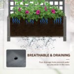 Wood Planter with Trellis for Vine Climbing, Raised Garden Bed, Privacy Screen for Backyard, Patio, Dark Gray - Image 5