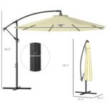 10' Cantilever Tilt Offset Patio Umbrella w/ UV & Water Safe Material & Cross Base (Weight Not Included) - Image 3
