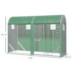 10' x 3' x 7' Walk-in Lean-to Greenhouse, Steel, 4 Zipper Roll-up Windows & 2 Doors, UV Protecting PE Cover for Growing Flowers, Vegetables, Tropical Plants, Saplings, Succulents, Green - Image 3