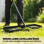 Lawn Leveling Rake, 30" x 10" Heavy Duty Yard Leveling Rake with 66.5" Handle for Backyard, Golf Course - Image 4