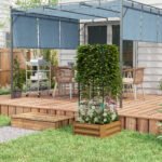 Galvanized Planter Box, 24" x 24" x 55" Raised Garden Bed with Tomato Cage for Climbing Vines, Brown - Image 7