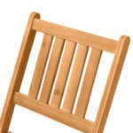 3-Piece Acacia Wood Bistro Set, Folding Patio Furniture with 2 Folding Chairs and Round Coffee Table, Teak, Slatted Finish, for Backyard, Balcony, Deck, Natural - Image 7